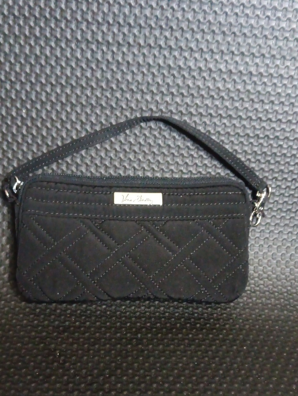 Vera Bradley Black Quilted Wristlet with Removable Strap